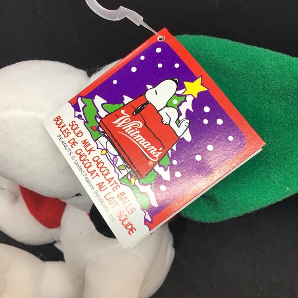 Vintage Snoopy Charles Schultz Whitman chocolate stuffed Christmas ornament - Picture 5 of 9